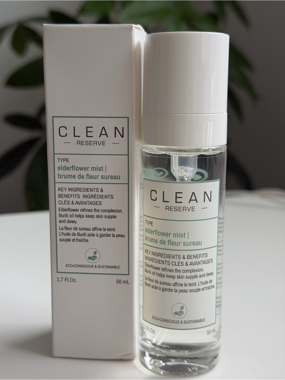 Clean Reserve Elderflower Mist Hydrating Facial Spray 1.7 fl oz / 50ml | New